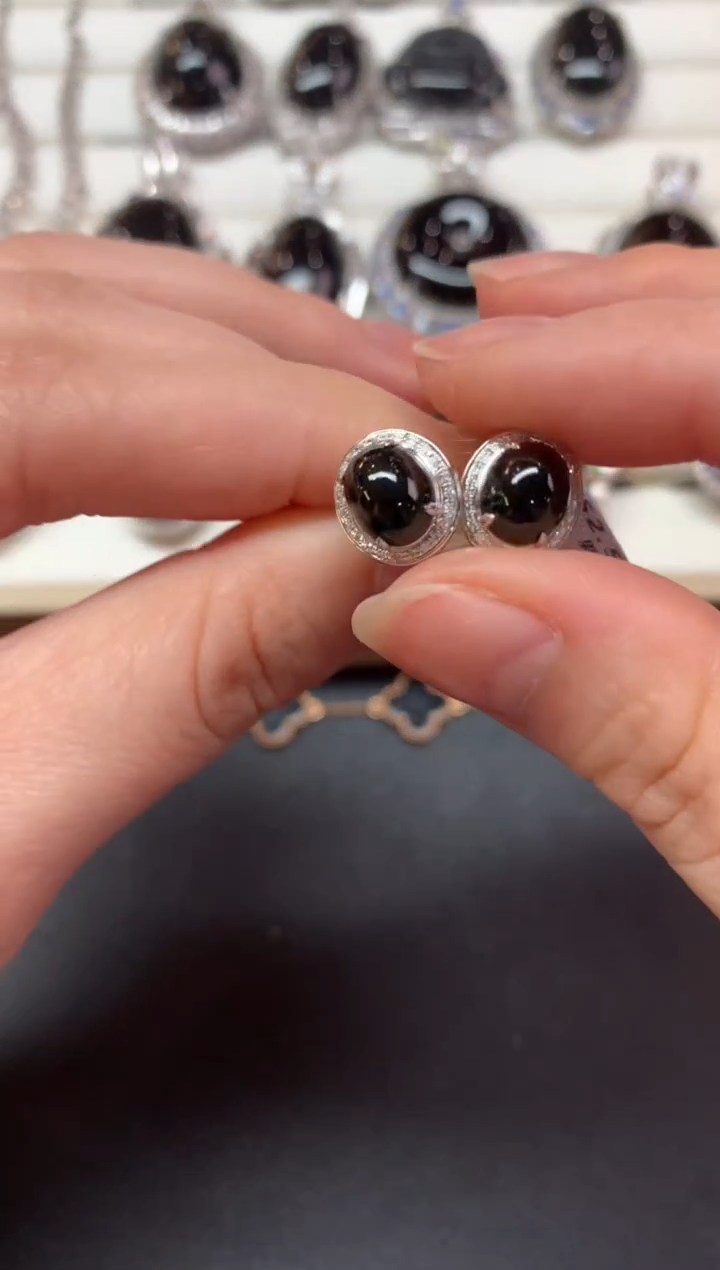 【闪购商品】翡翠耳饰18K金镶嵌Z873|3980