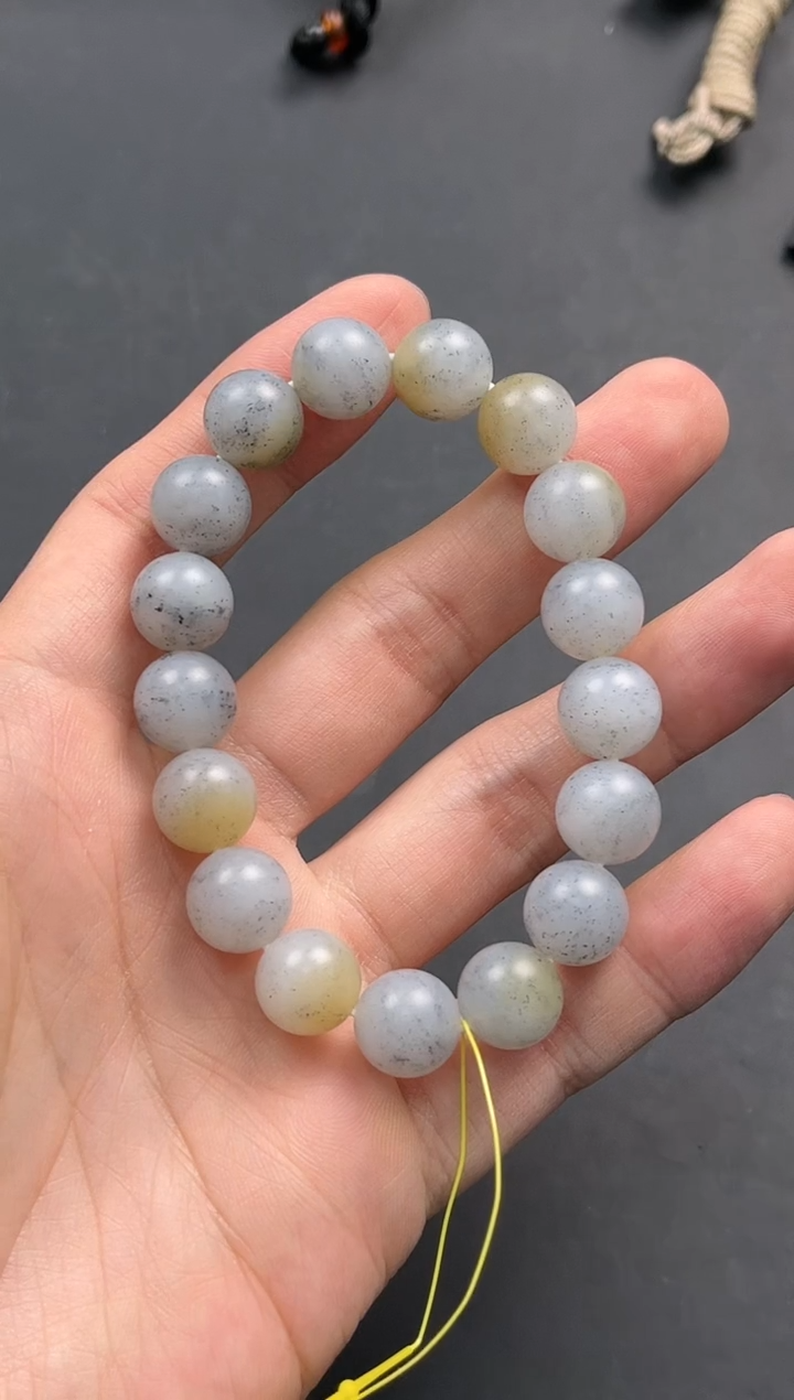 未镶嵌手串和田玉瓦*登和田青花手串卡12微色差 原3500
