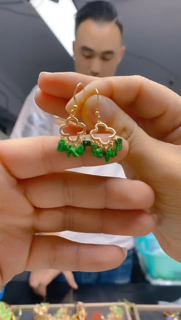 【闪购商品】翡翠耳饰合金173翡翠耳钩