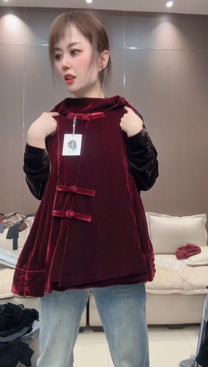 酒红色外套M吗115