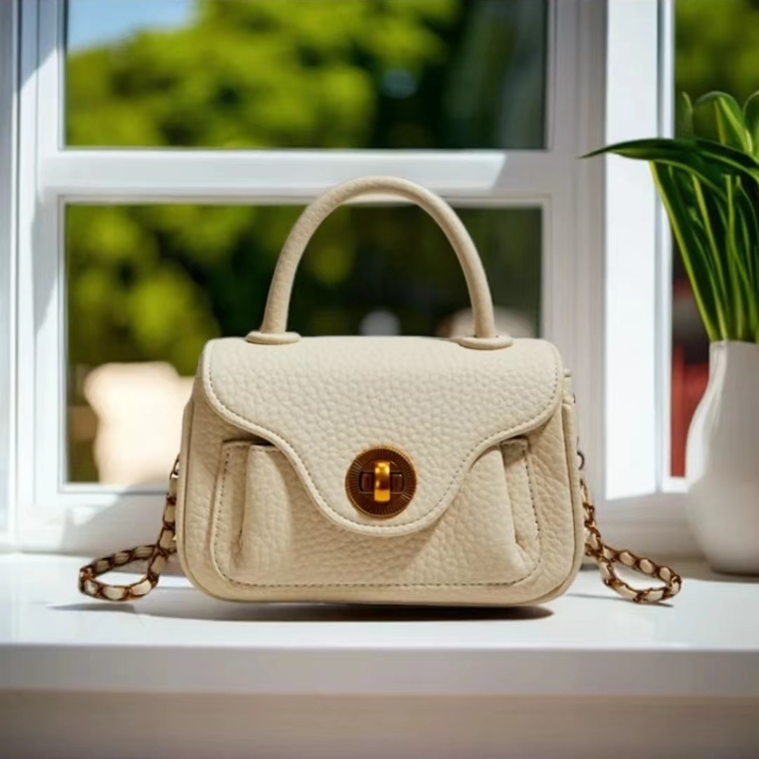 白色轻奢时尚百搭女士小众简约单肩包H179