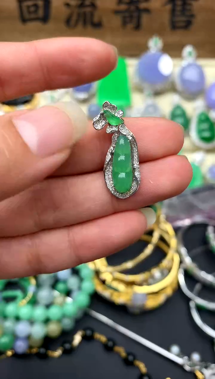 【闪购商品】翡翠颈饰18K金镶嵌201-中国好珍宝