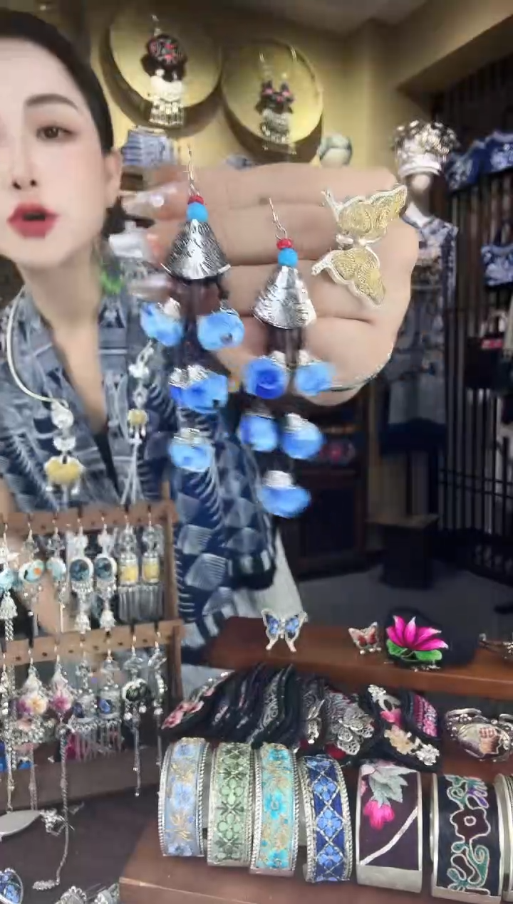 刺绣非遗刺绣民族风耳环