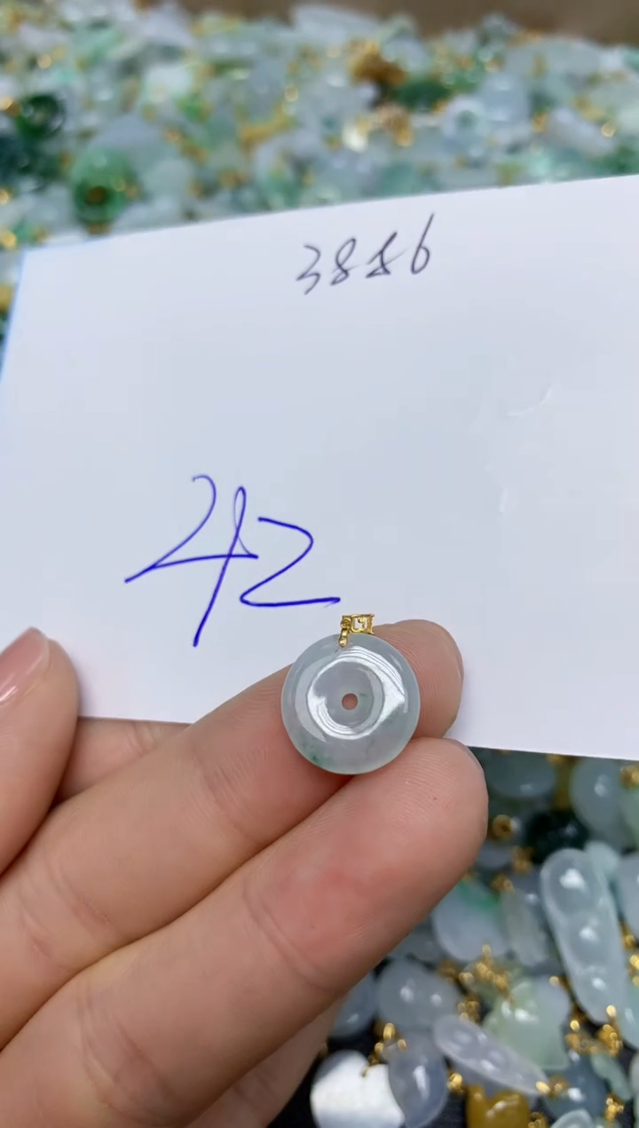 【闪购商品】翡翠挂件18K金镶嵌 天然翡翠A货