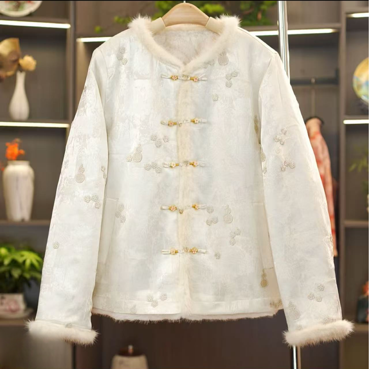 【葫芦梅花】双面穿水貂绒新中式香云老料刺绣国风双面加厚外套0364