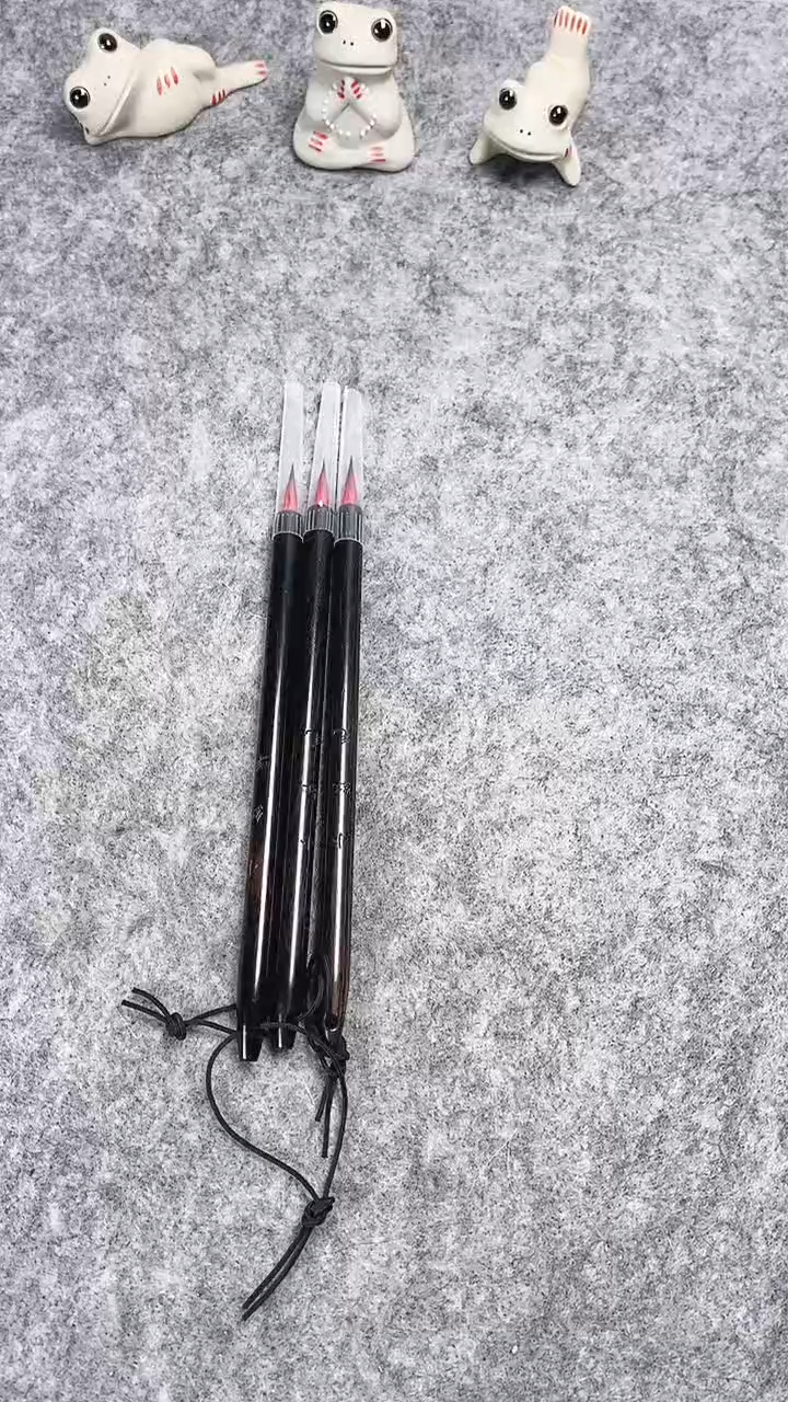 黑檀（老木料）小红毛小楷勾线毛笔三支
