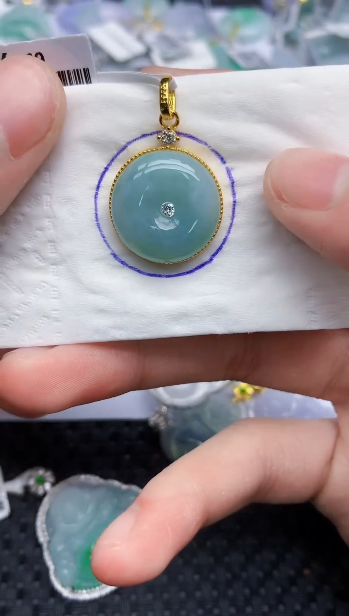 颈饰银S925镶嵌翡翠   天然翡翠A货  百元以上9米证书费自理