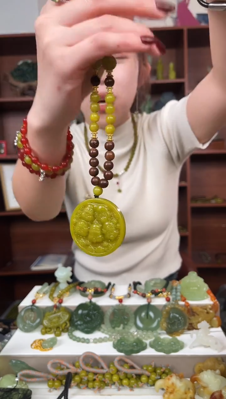 未镶嵌蛇纹石玉颈饰多样性发货拍一发一