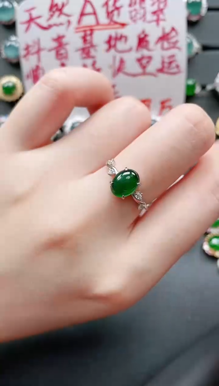 【闪购商品】翡翠戒指银S925镶嵌111111111