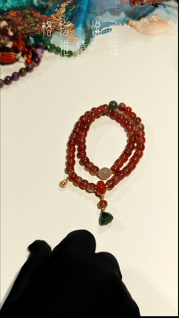 银S925镶嵌南红手串南红玛瑙南红手串