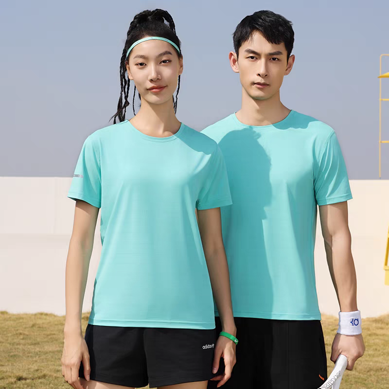 冰丝速干圆领t恤定制logo工作服夏季短袖团建广告文化衫工衣订做