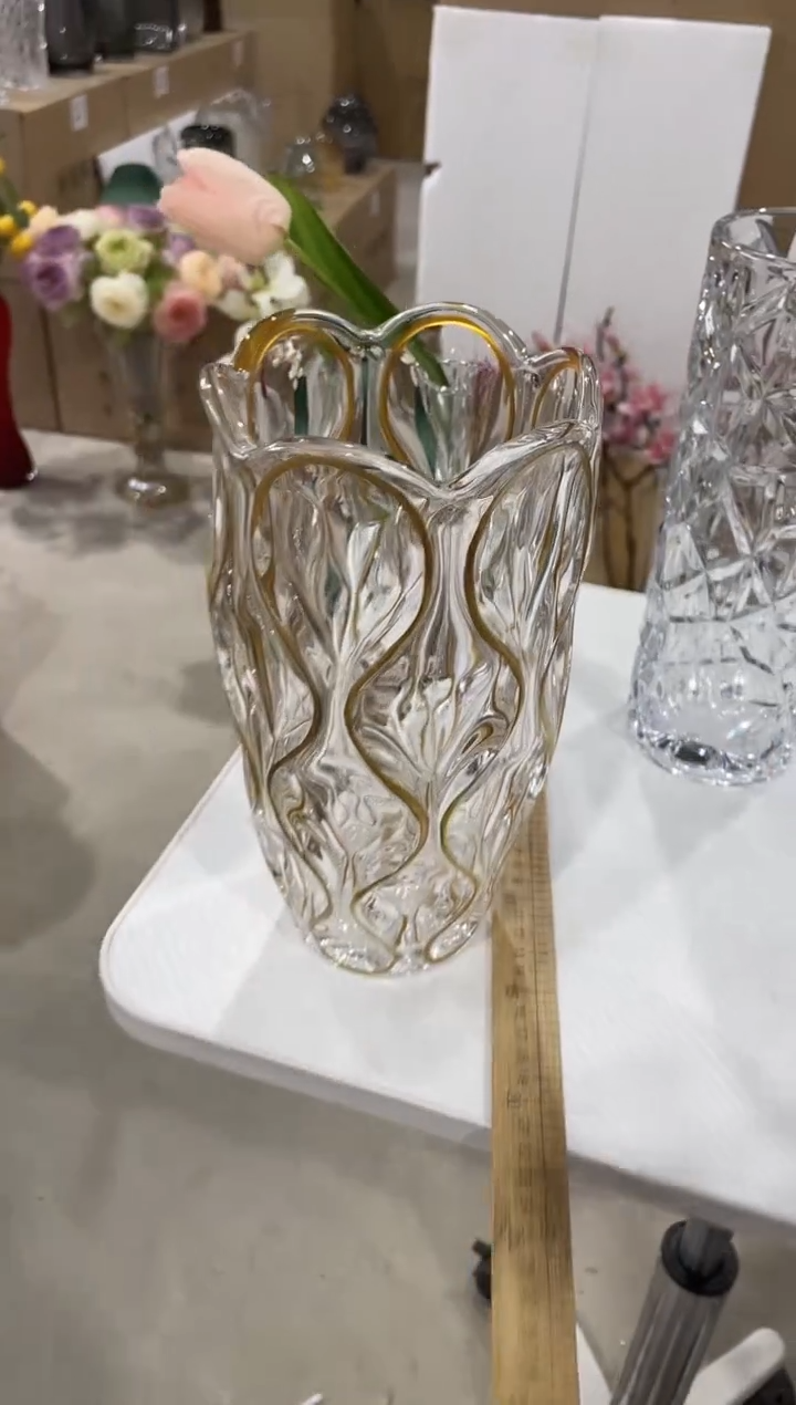 【闪购商品】无铅玻璃透明描金水晶