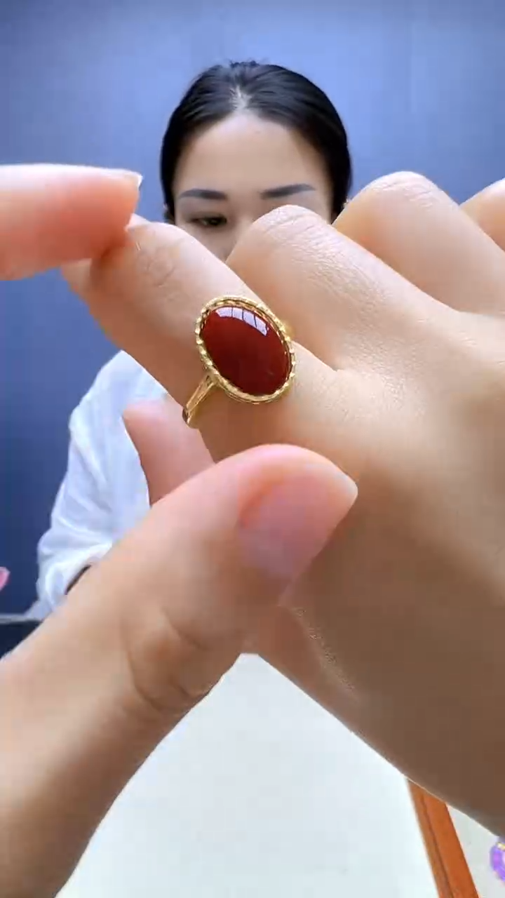 高货红色diy颈饰戒指