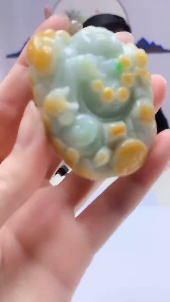 【闪购商品】定制翡翠未镶嵌5152zm-毛货挂件61