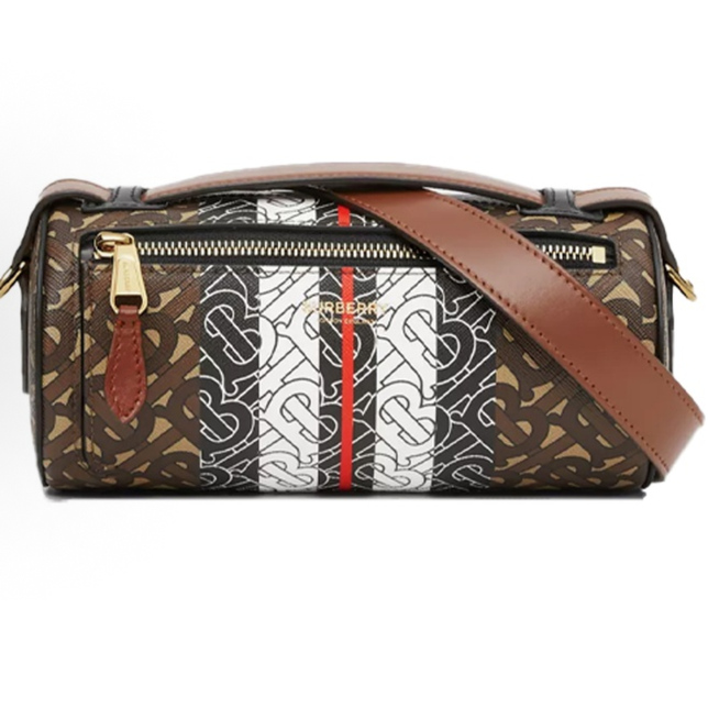 95新 BURBERRY/博柏利 【夏vv】棕老花巴比龙圆筒包/BGC201660001