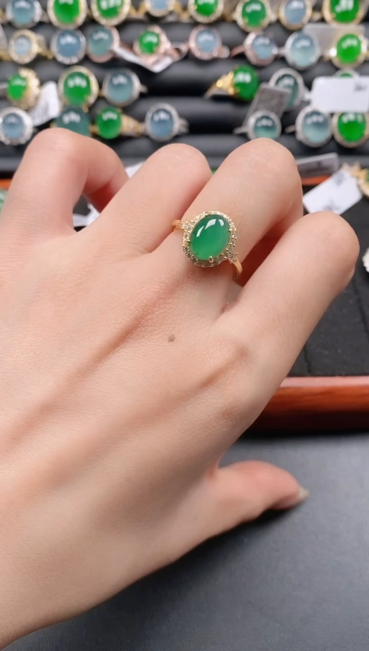 银S925镶嵌戒指翡翠11111