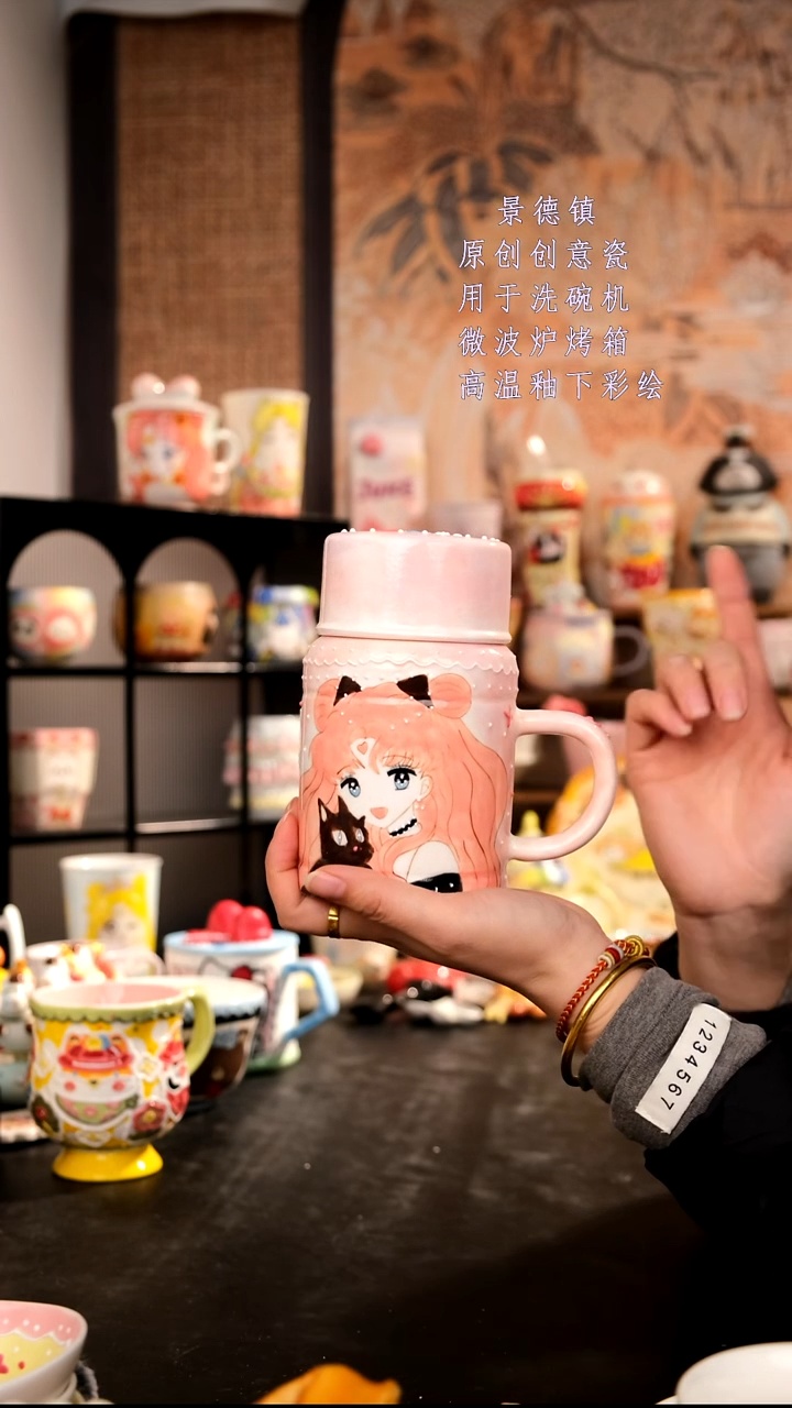 摆件陶旺的可以陶瓷手工手绘设计师款