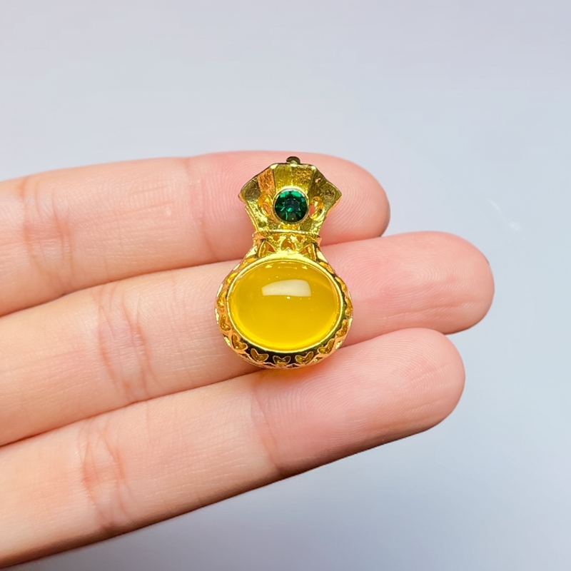 黄玛瑙钱袋吊坠H03-08赠礼盒(多样性发)不含链