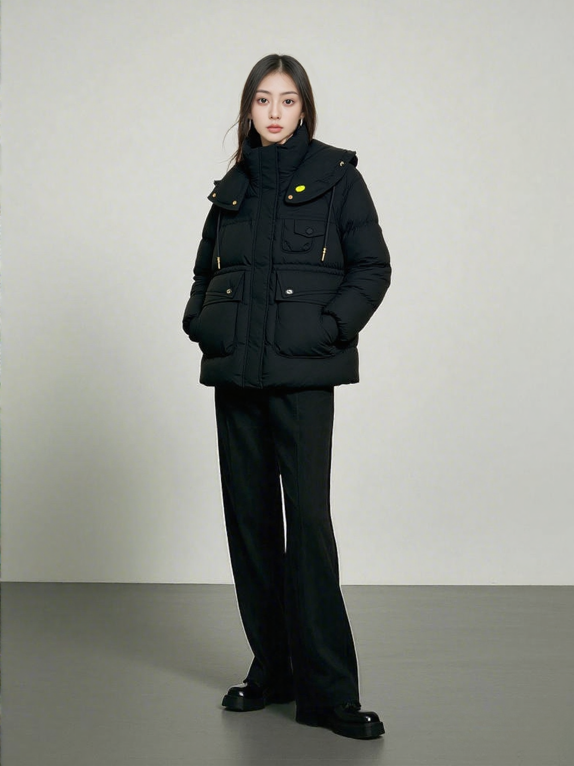  C66羽绒服黑色（M衣长73左右）