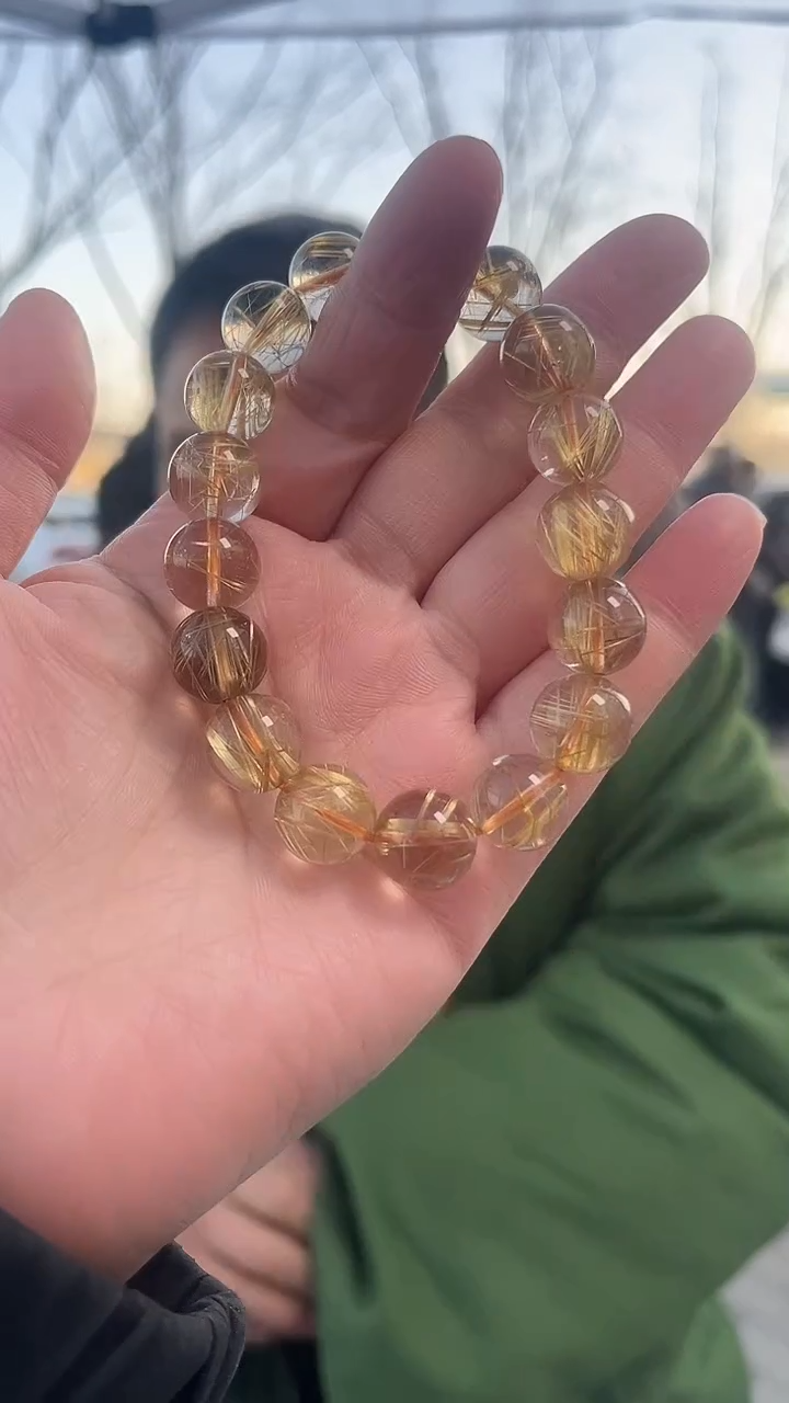 【闪购商品】发晶手链未镶嵌天然钛晶手串多样性发一12mm