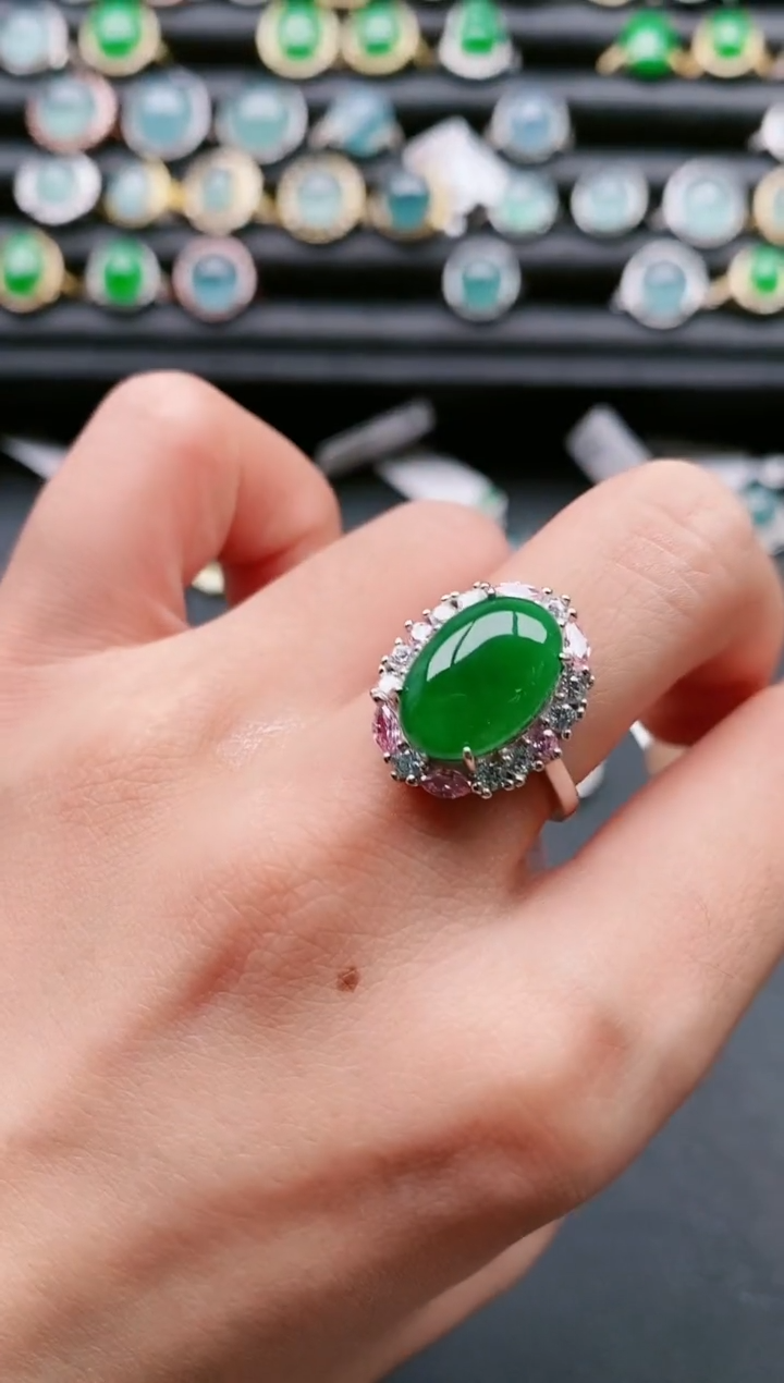 【闪购商品】翡翠戒指银S925镶嵌11111111