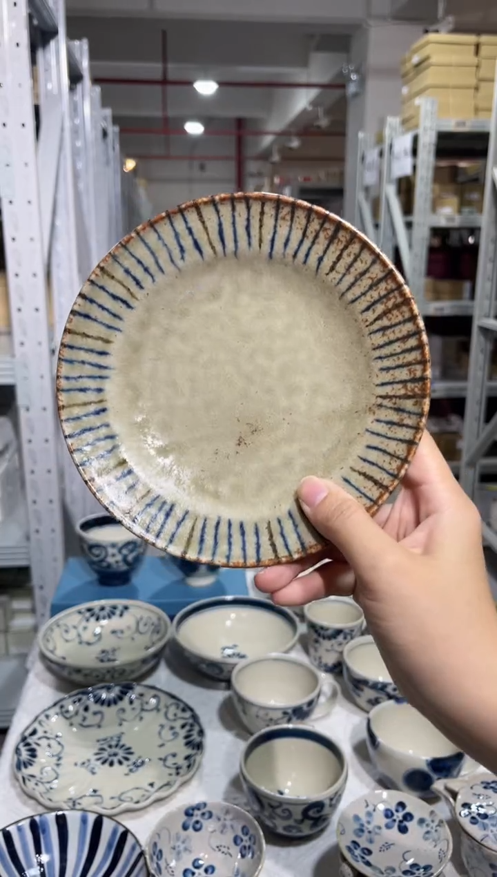 瓷片松葉浅皿17厘米