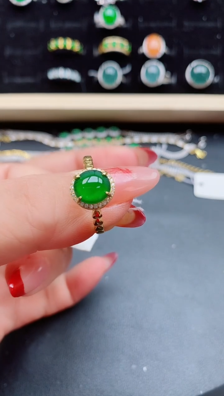 【闪购商品】翡翠戒指银S925镶嵌321321