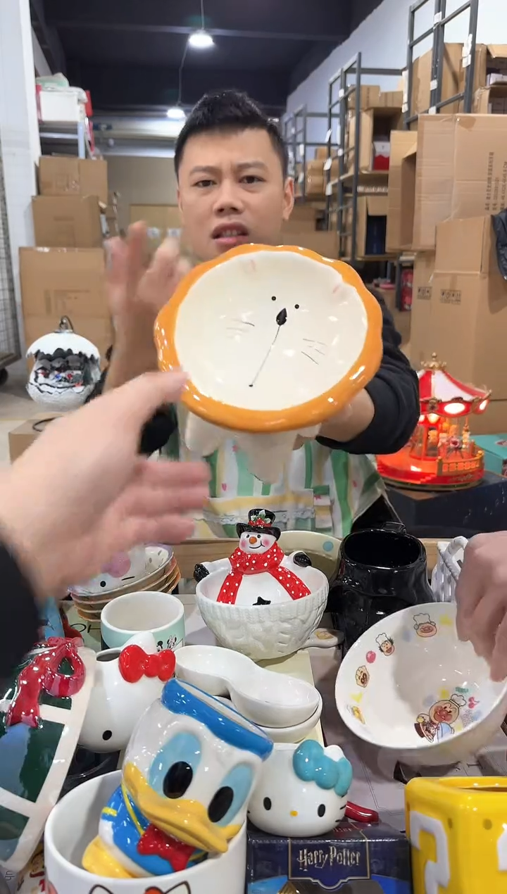 瓷片大号大号狮子猫猫碗