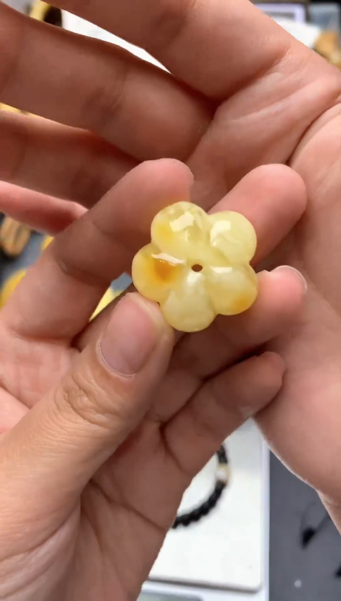 【闪购商品】琥珀珠宝奇石未镶嵌013琥珀蜜蜡花粉包裹