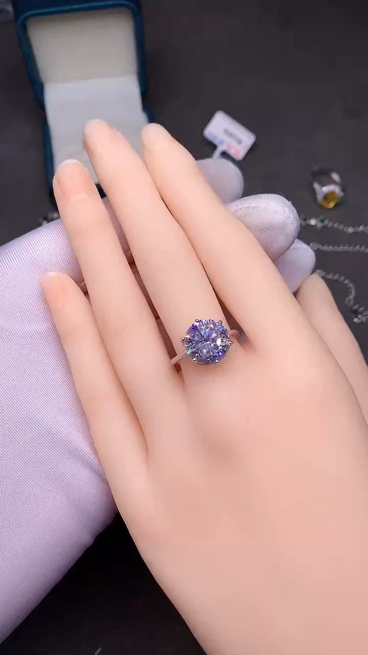 【闪购商品】彩色蓝宝石戒指银S925镶嵌·······