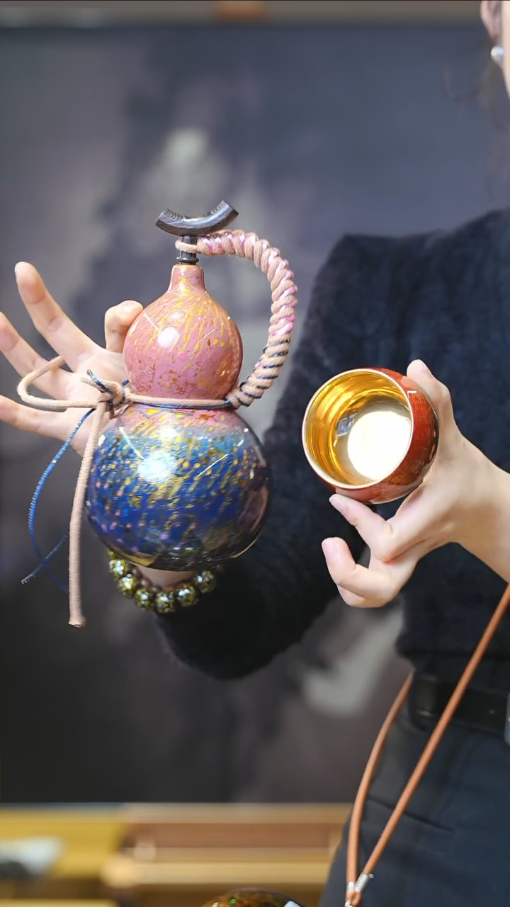 【闪购商品】XL254漆艺酒葫芦+主人杯