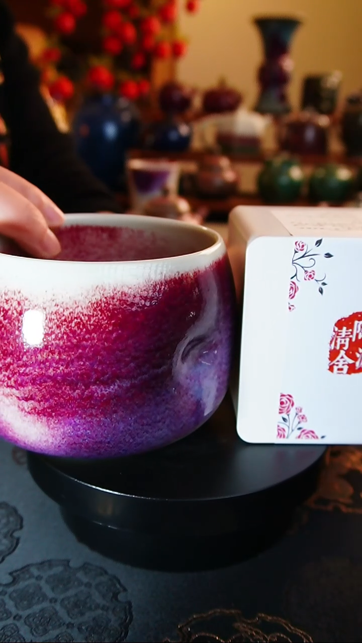 【闪购商品】瓷片348  玉石釉建水  +1 玫瑰