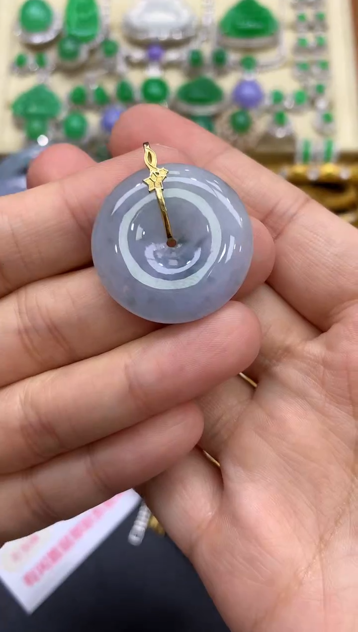 颈饰18K金镶嵌翡翠36-中国好珍宝