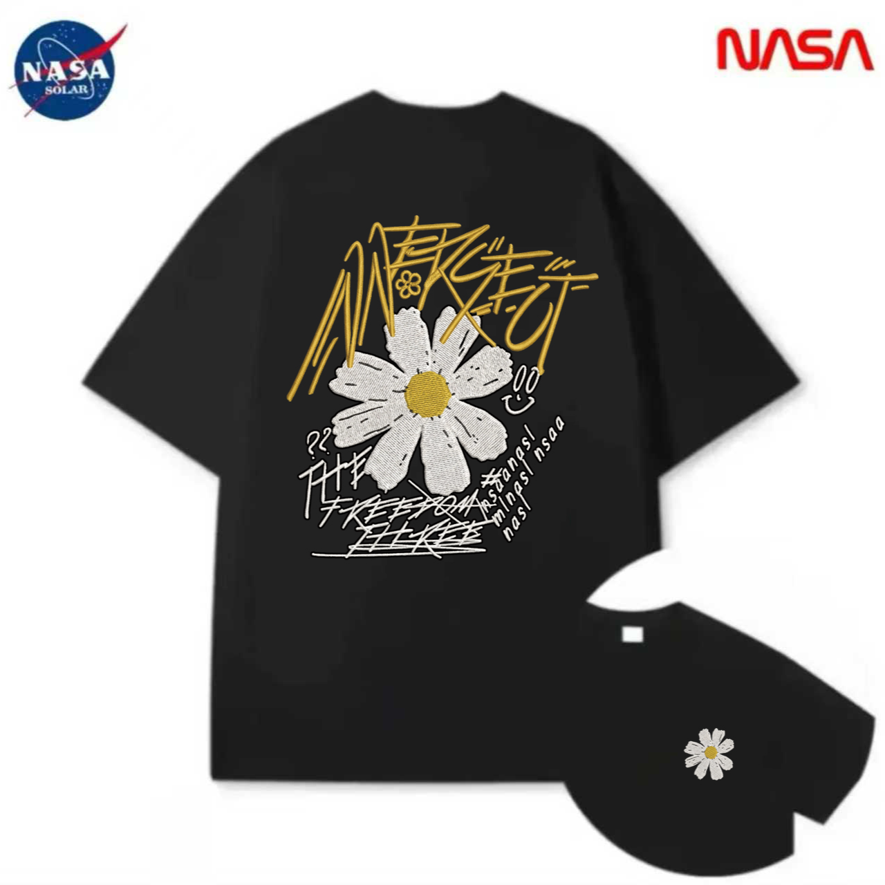 【NASA联名】纯棉夏季圆领短袖T恤休闲百搭宽松时尚男女同款休闲53