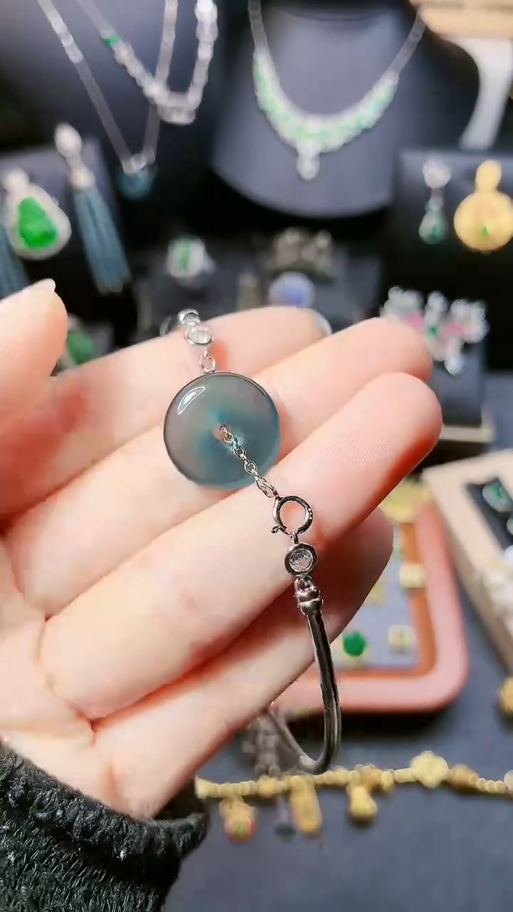 【闪购商品】翡翠手链银S925镶嵌手链