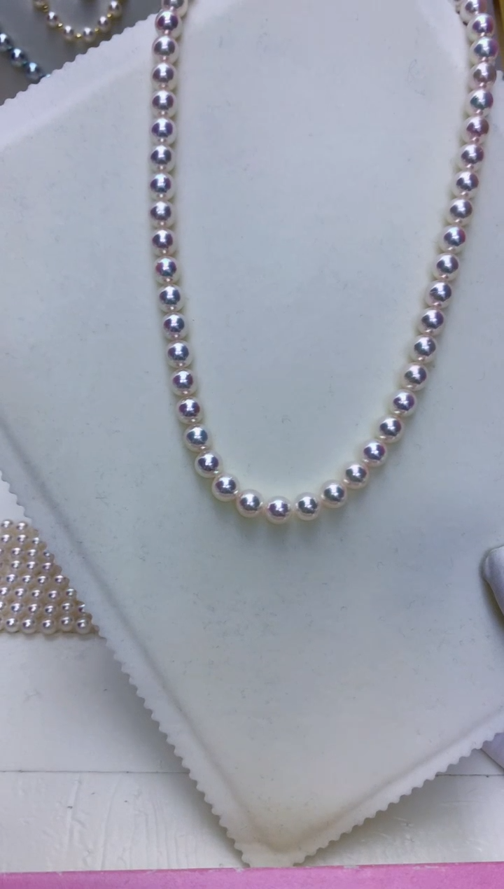 【闪购商品】海水珍珠饰品银S925镶嵌7.5-8满珠链