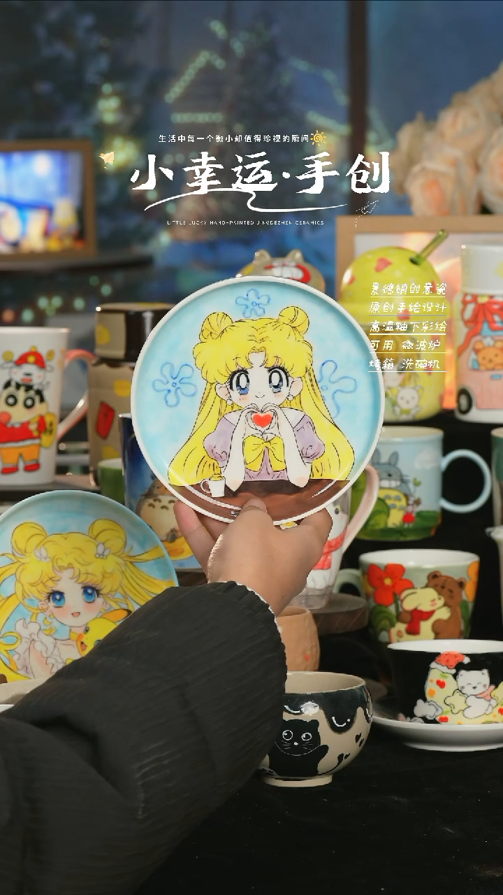 【闪购商品】小幸运纯手工手绘陶瓷