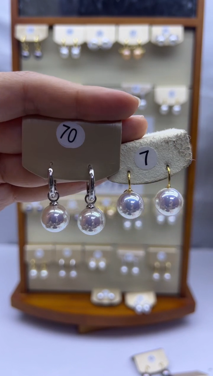 未镶嵌耳饰淡水珍珠70+7