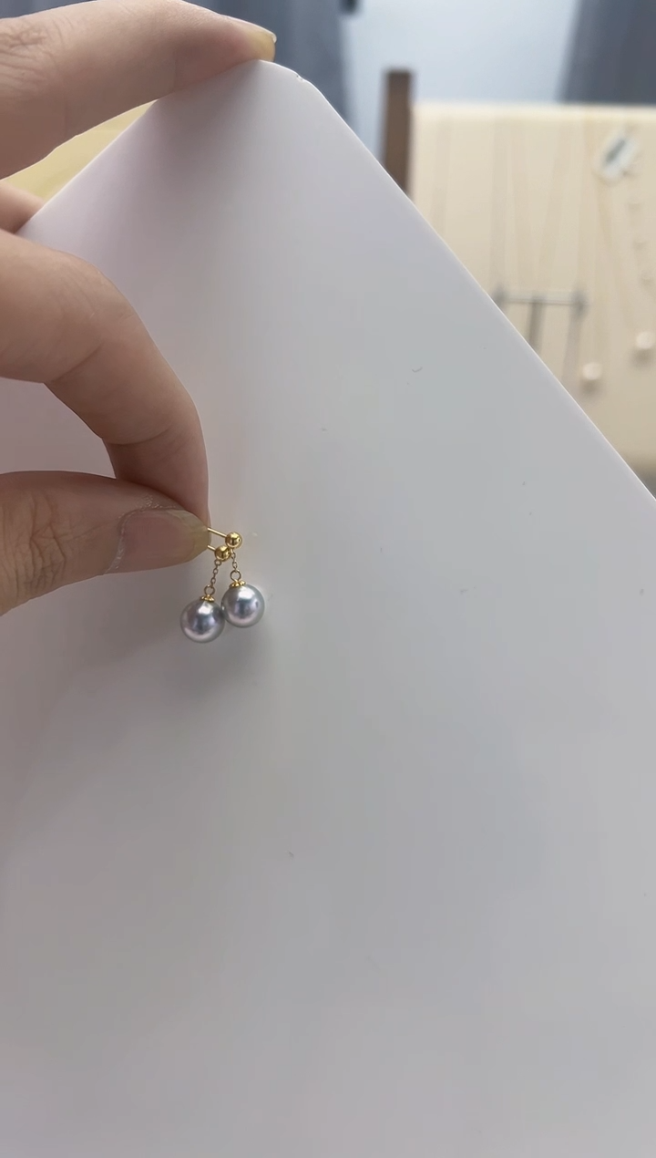 18K金镶嵌海水珍珠耳饰海水真多麻耳钉