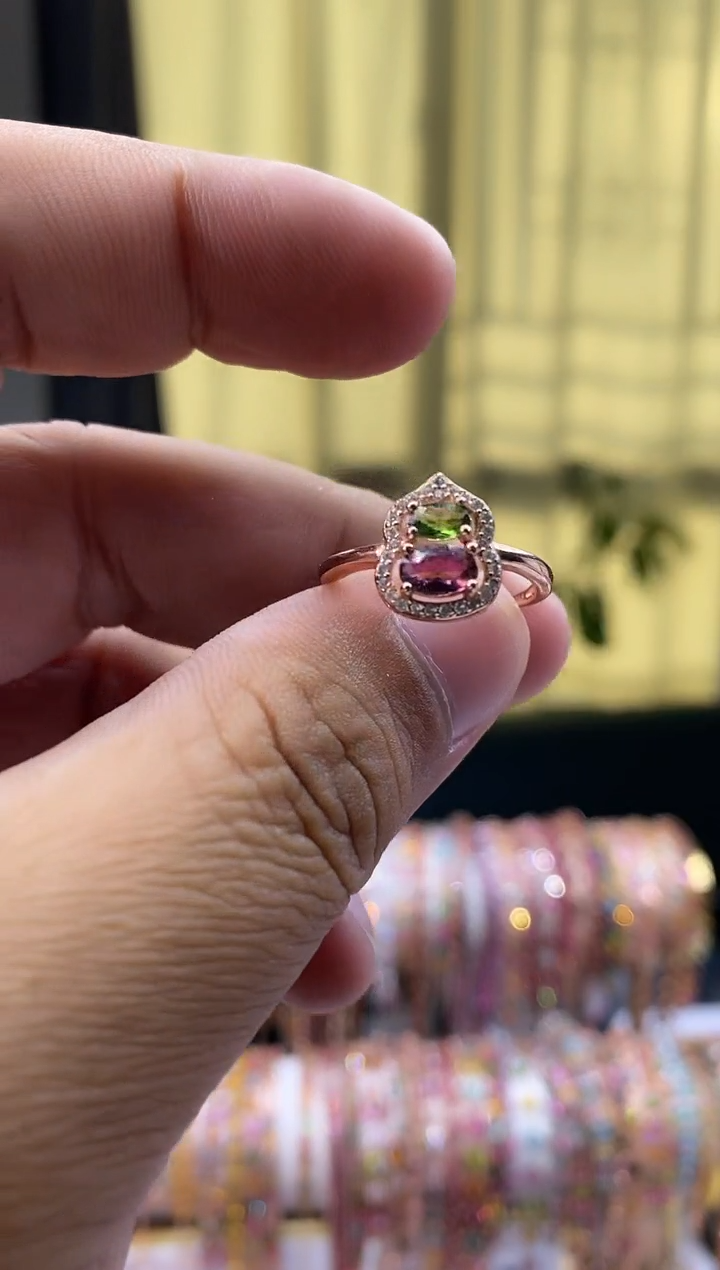 【闪购商品】碧玺戒指银S925镶嵌4536453453453