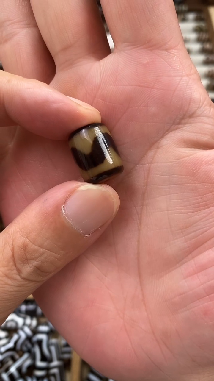 散珠玛瑙/玉髓用****8梵藏黑金牙牙