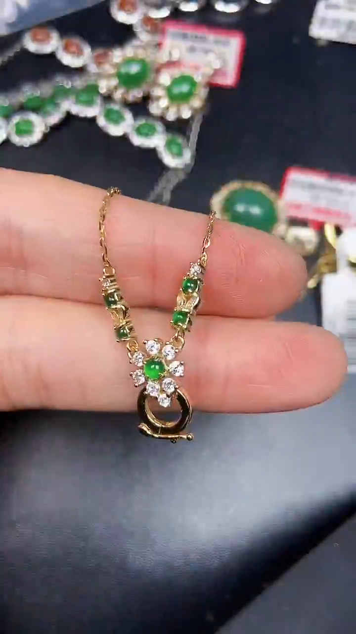 银S925镶嵌戒指翡翠3480