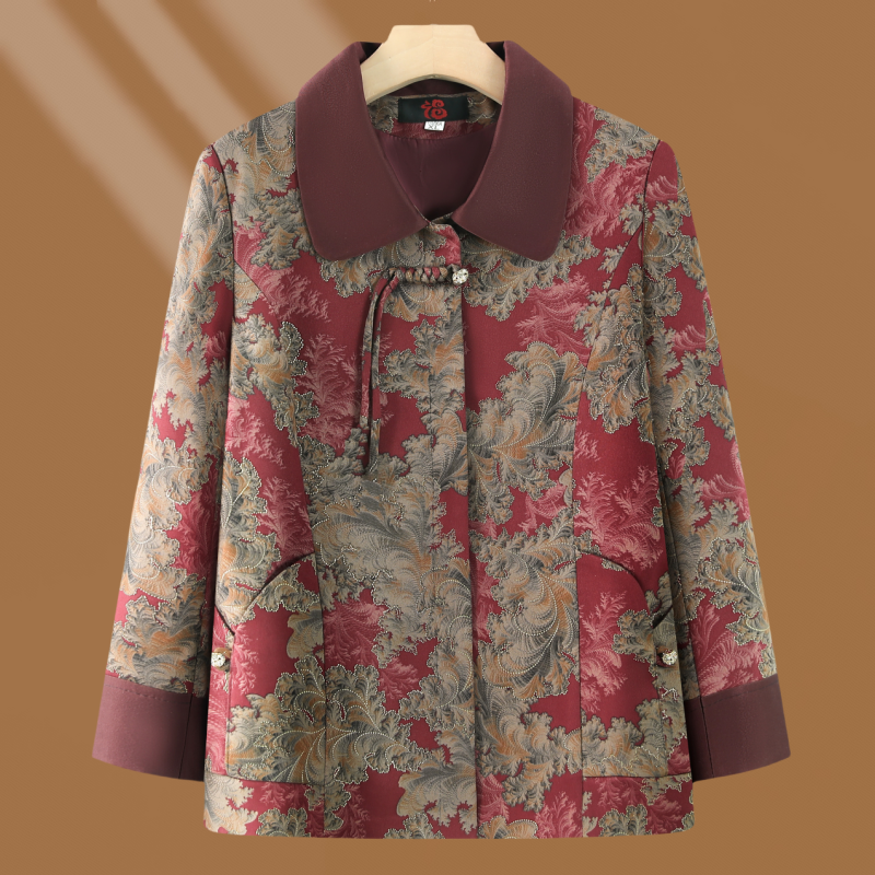 妈妈装国风外套喜庆衣服春秋装妈妈上衣老人老太太洋气衣服奶奶装