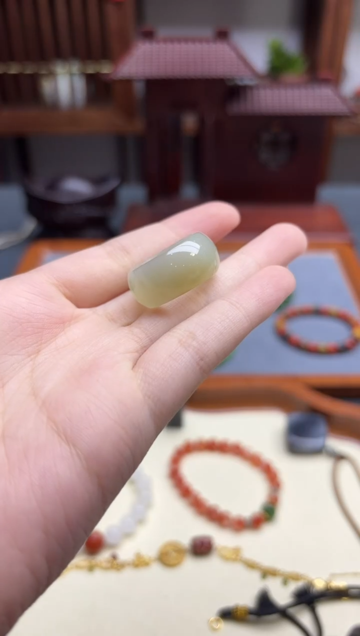 和田玉戒指未镶嵌和田玉指环17#ZD