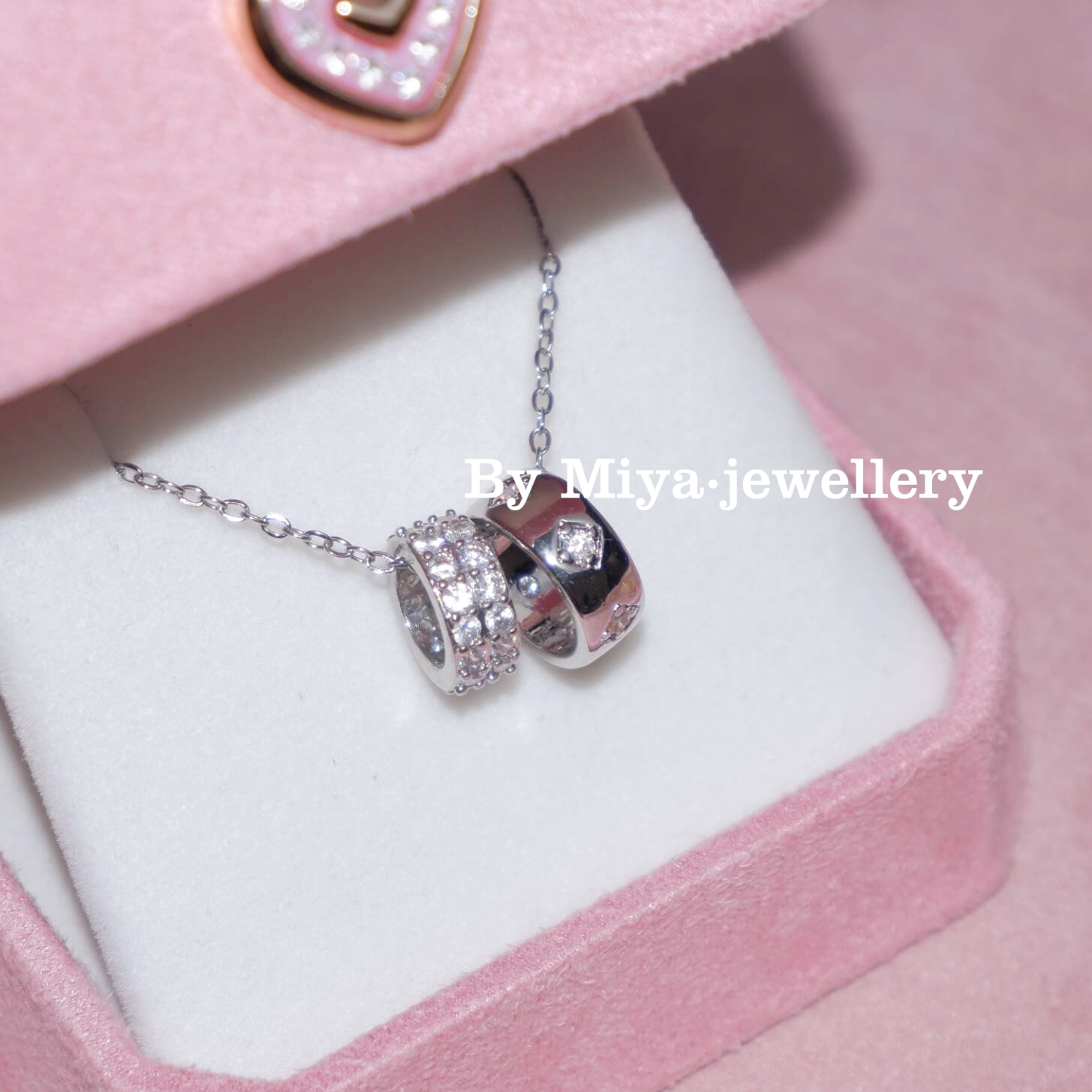 钛钢锆石项链 双倍浪漫·千金大小姐~ins风美式辣妹双环项链