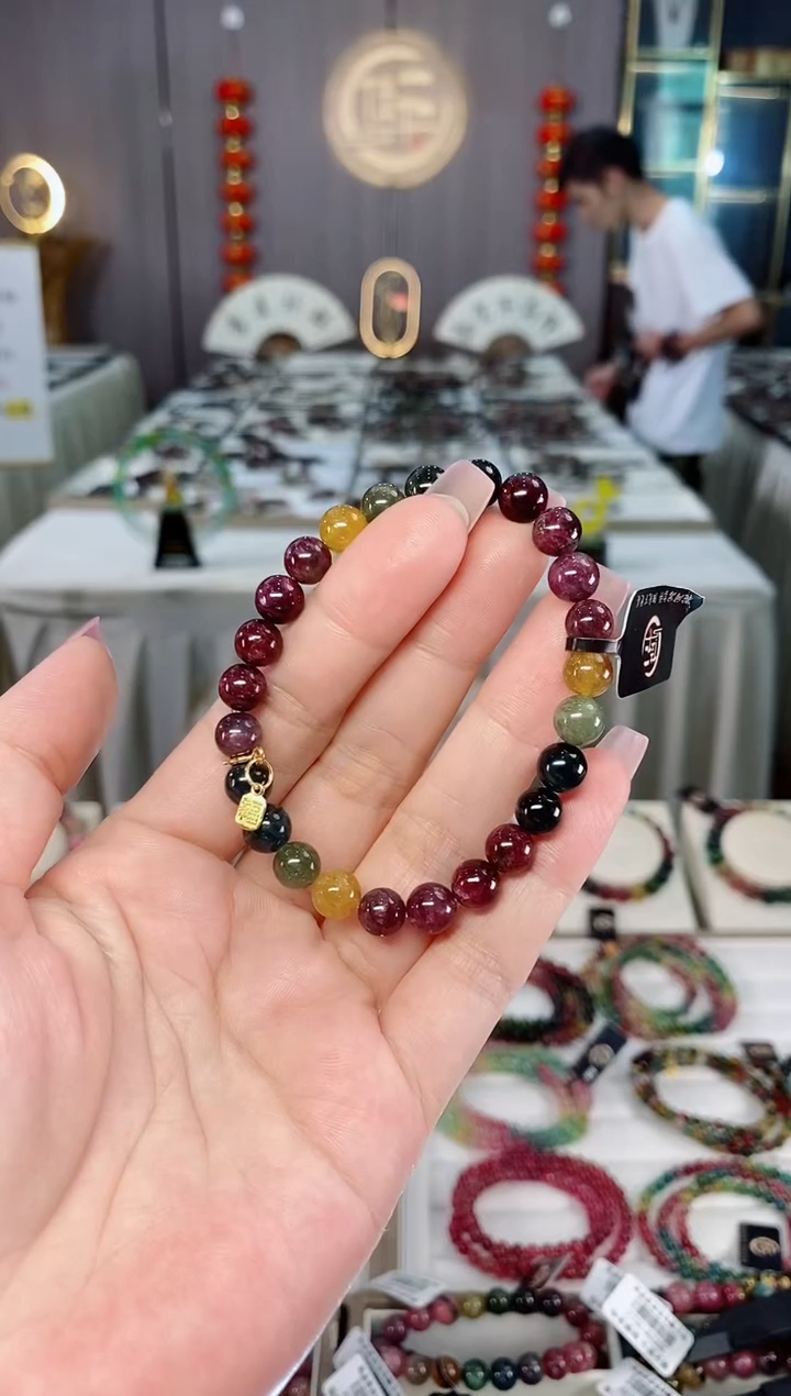 未镶嵌老矿碧玺单圈手串7mm+碧玺hon多样性发货一条