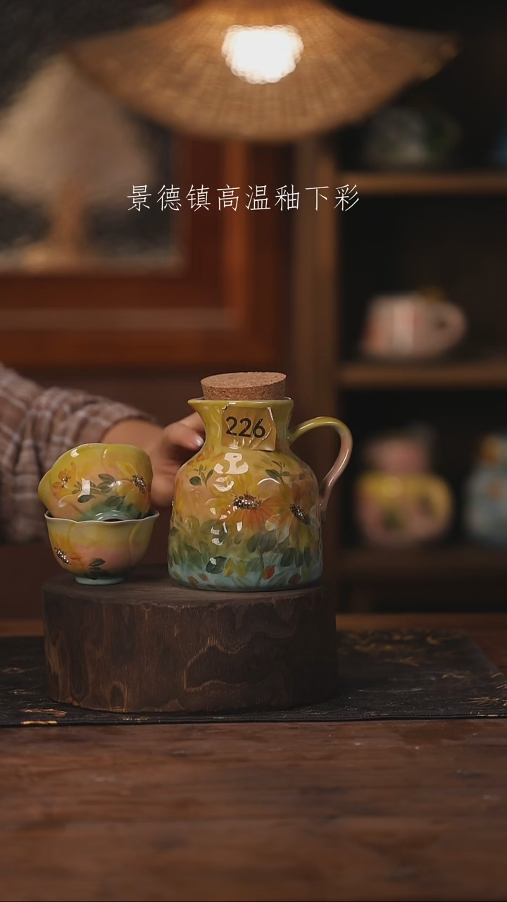 陶瓷景德镇高温釉下手绘陶瓷226