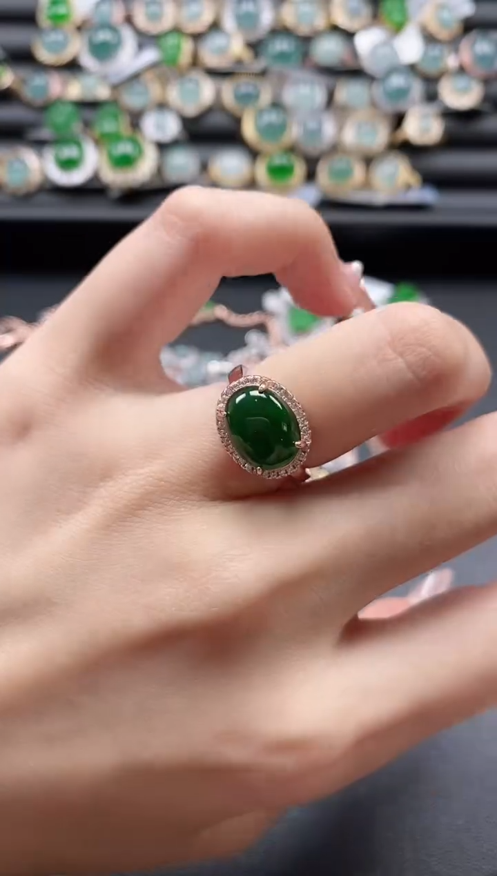 【闪购商品】翡翠戒指银S925镶嵌51151