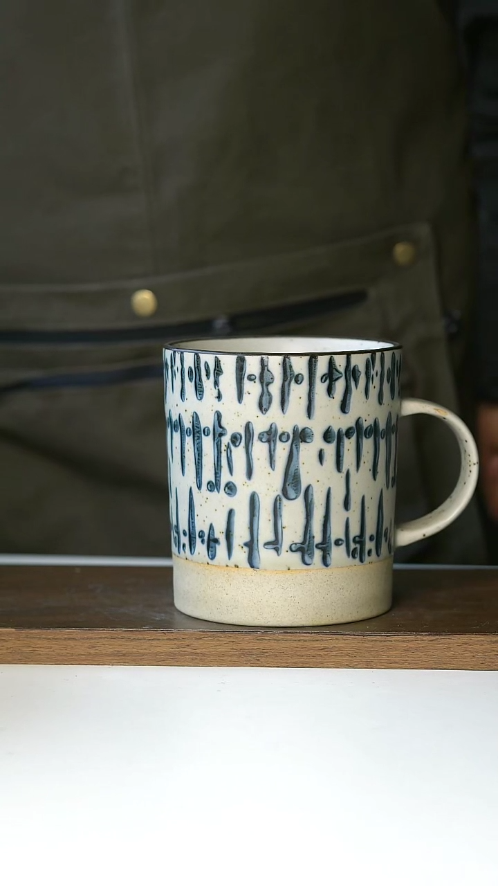 【闪购商品】玻璃手绘车窗雨滴马克杯580ml@4-2@