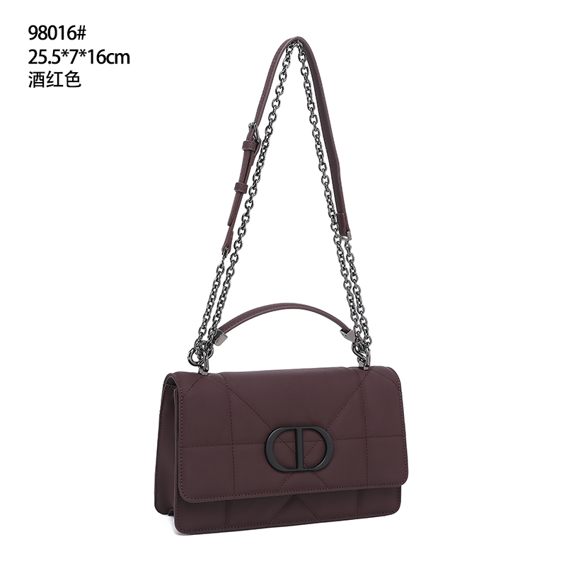 【艳姐甄选】QYX-98016-酒红色   单根耐脏斜挎式轻奢斜挎款单肩包